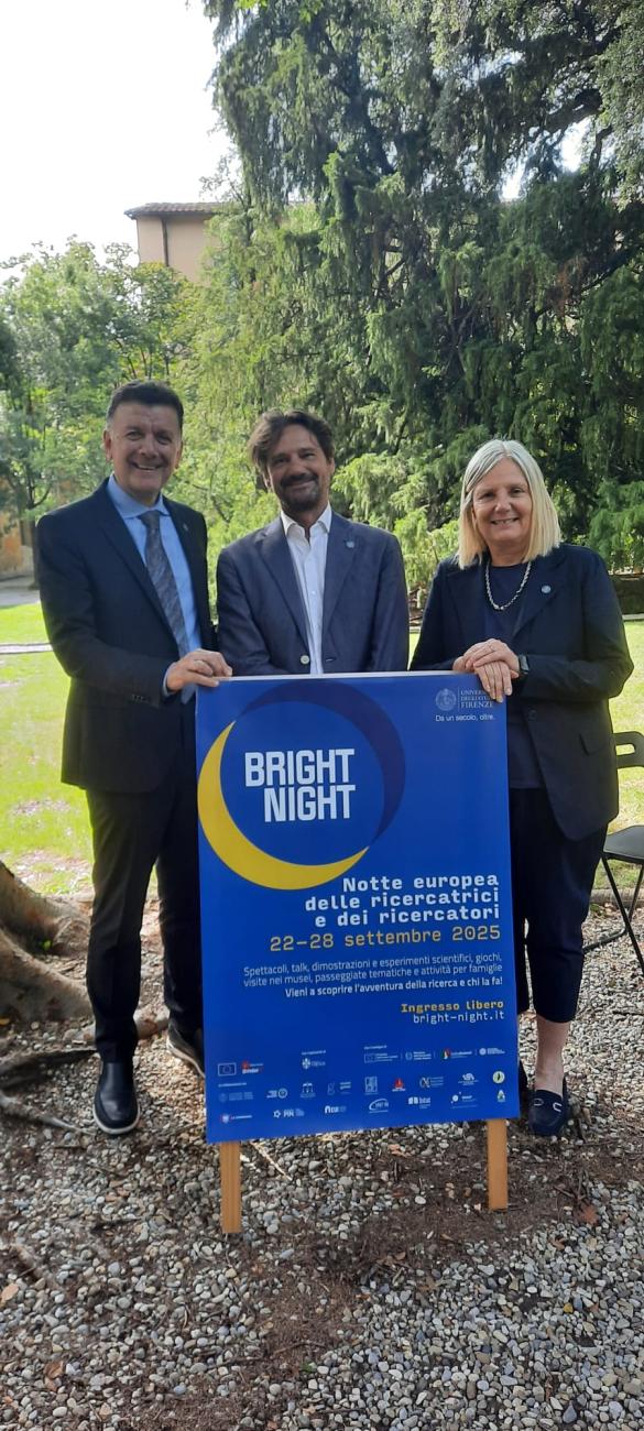 Presentazione Bright-Night 2025: da sinistra Marco Pierini, Stefano Cannicci e Alessandra Petrucci