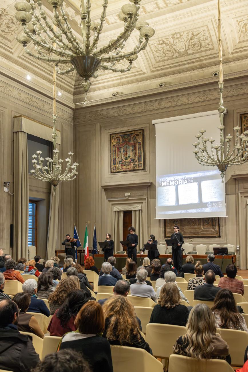 Un momento della cerimonia in Aula Magna