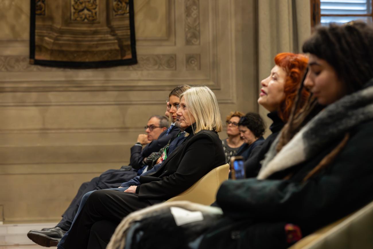 Un momento della cerimonia in Aula Magna