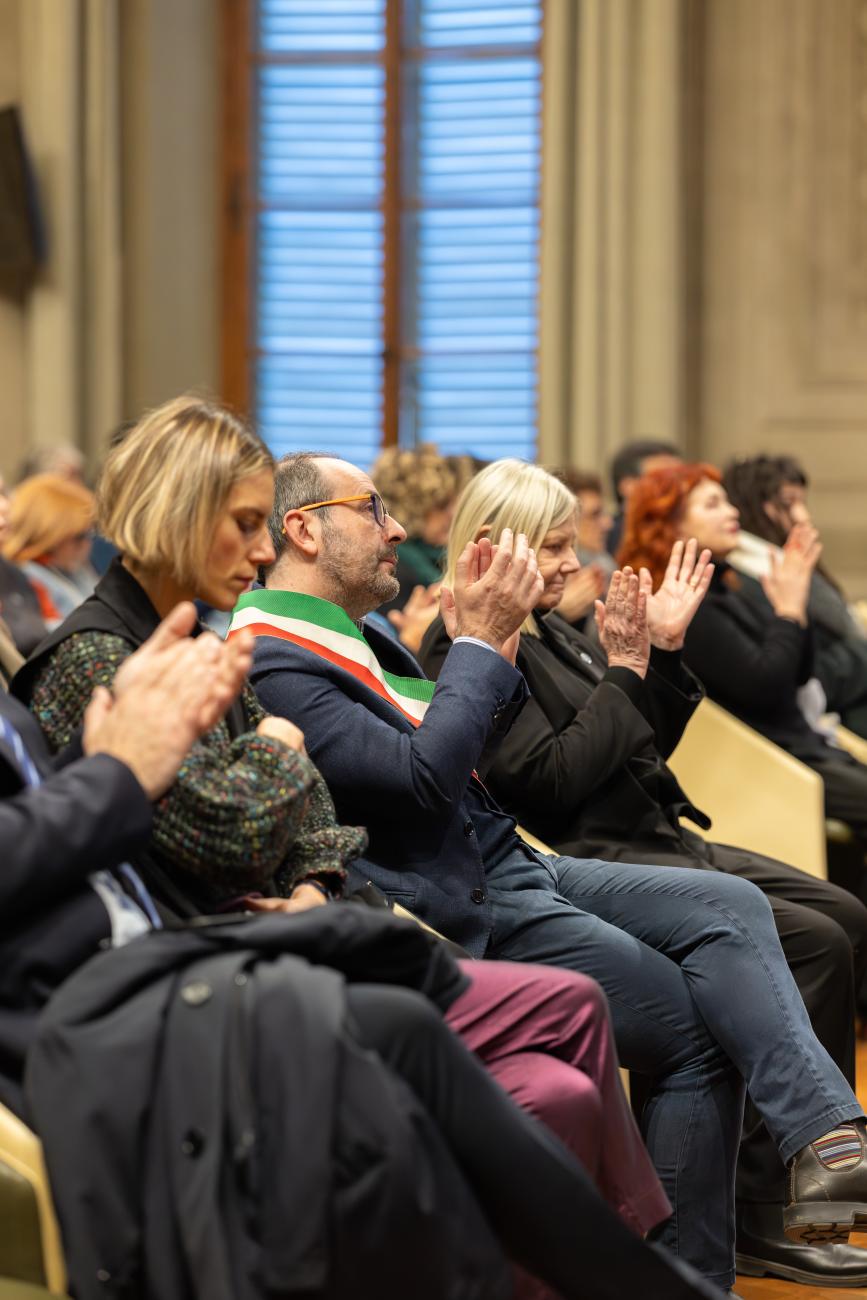 Un momento della cerimonia in Aula Magna