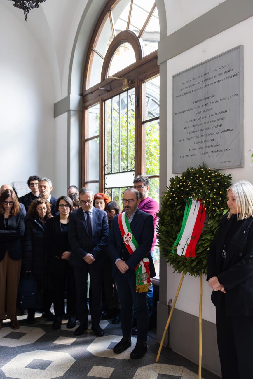 Un momento della cerimonia nell'atrio del Rettorato