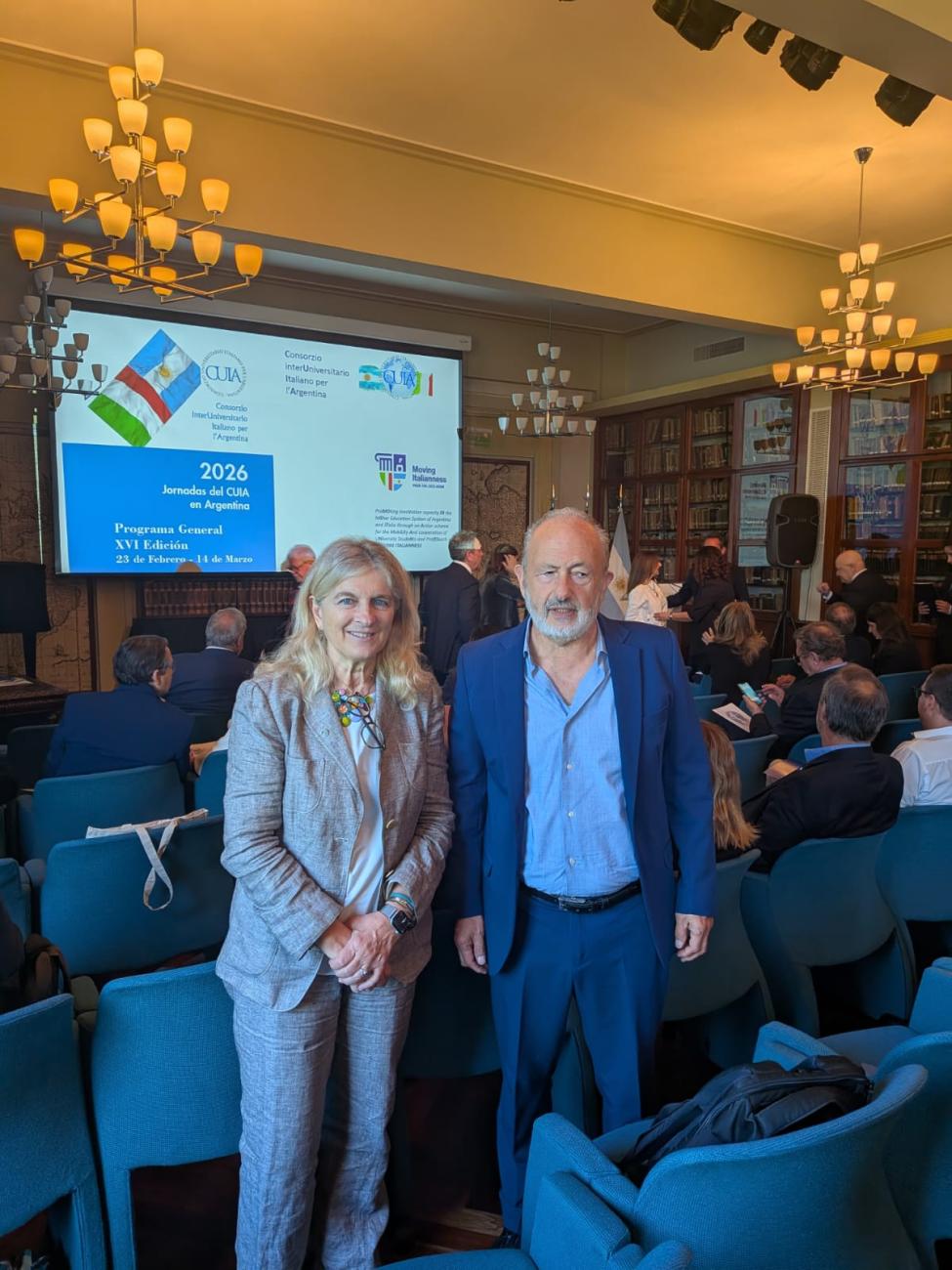 La professoressa Giovannetti con il professor Giordani, referente scientifico UNIFI per il CUIA