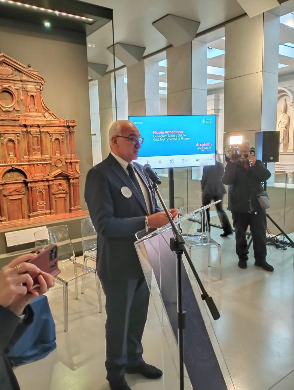 L'intervento del consigliere sport e salute della Città Metropolitana di Firenze Nicola Armentano
