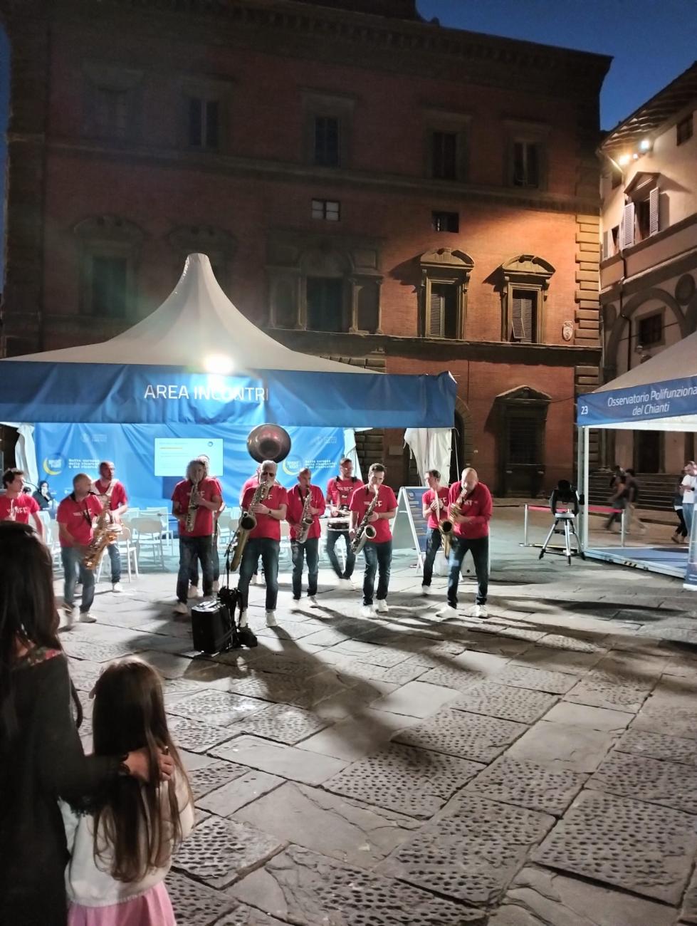 Un momento dell'esibizione dei Funk Off