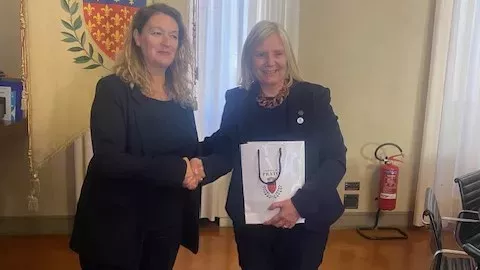 La sindaca di Prato Ilaria Bugetti con la rettrice Alessandra Petrucci