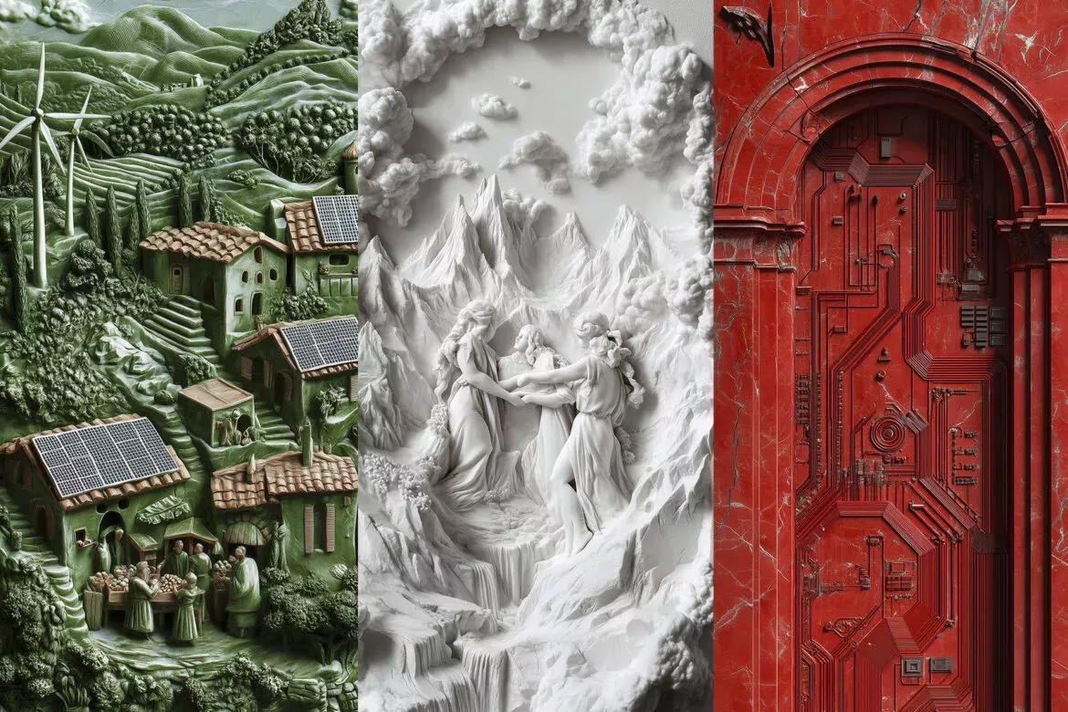 Il tricolore della bandiera italiana nella reinterpretazione dei docenti di design di Architettura