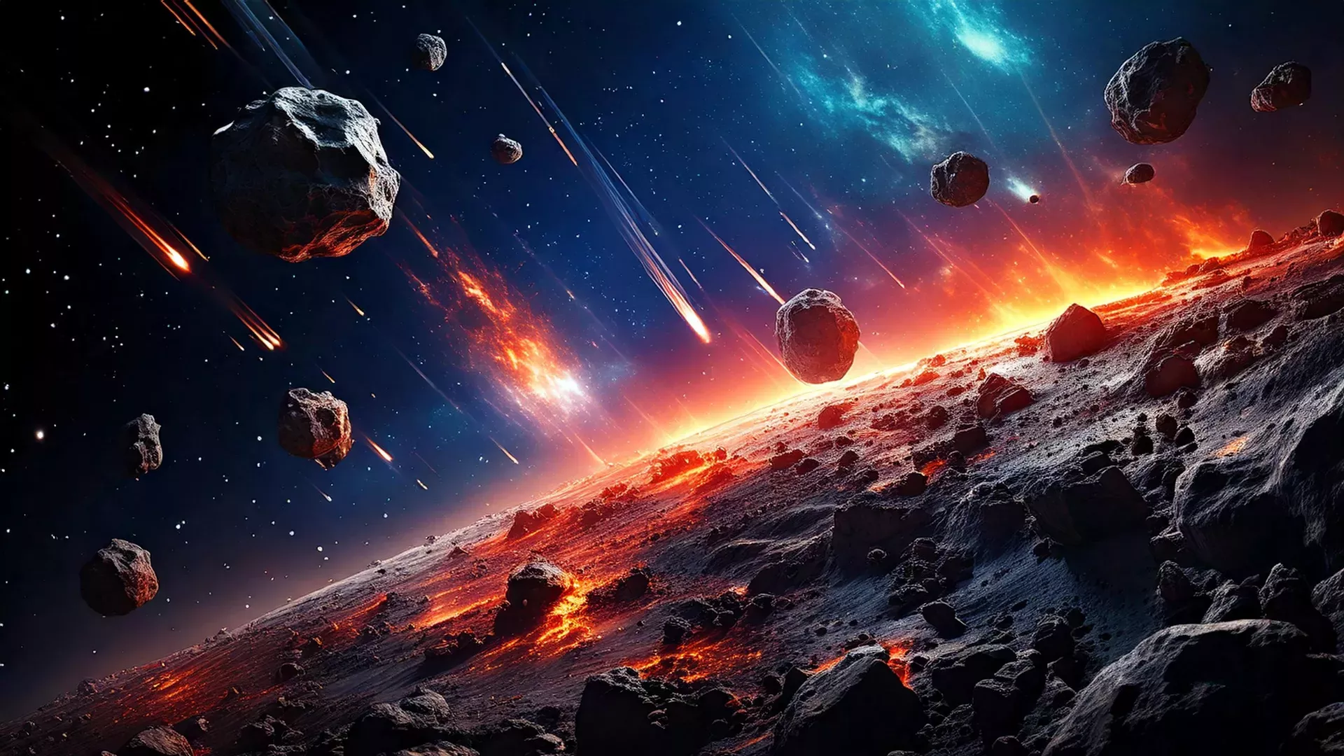 asteroidi - Immagine generata con Intelligenza Artificiale