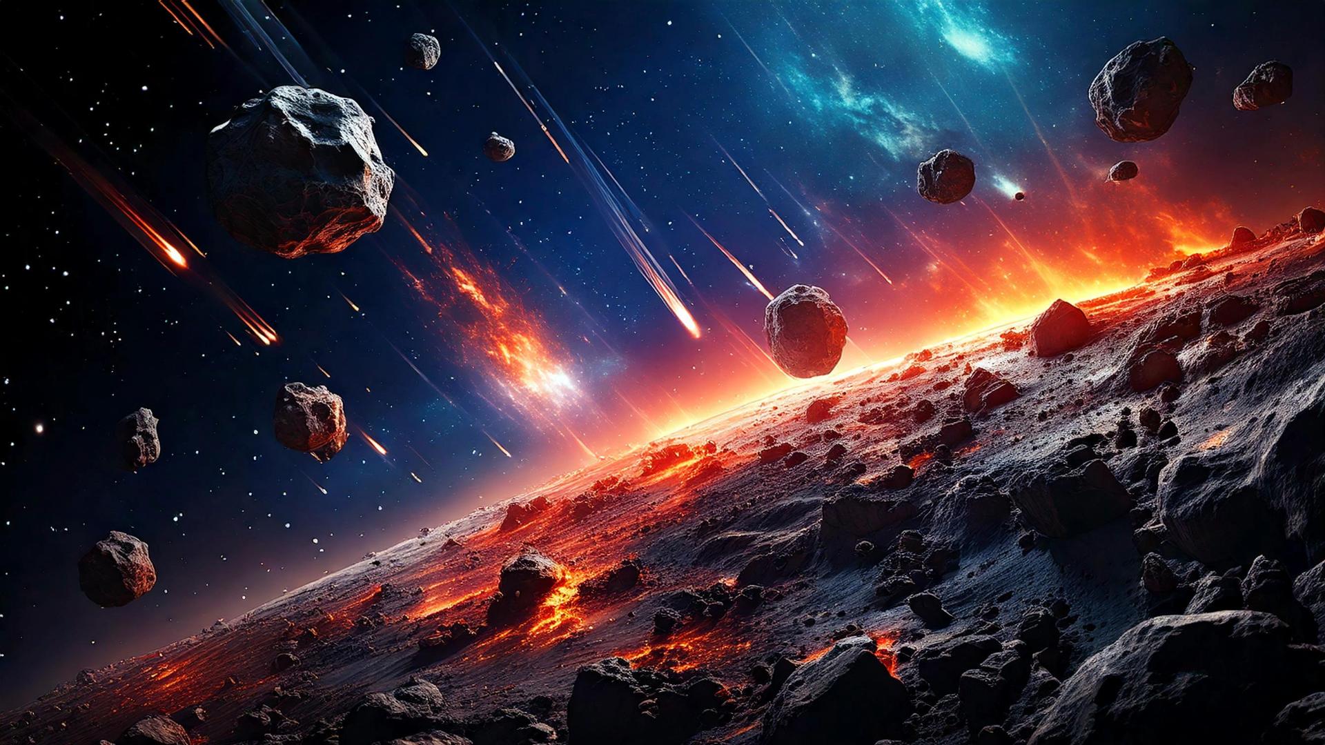 asteroidi - Immagine generata con Intelligenza Artificiale
