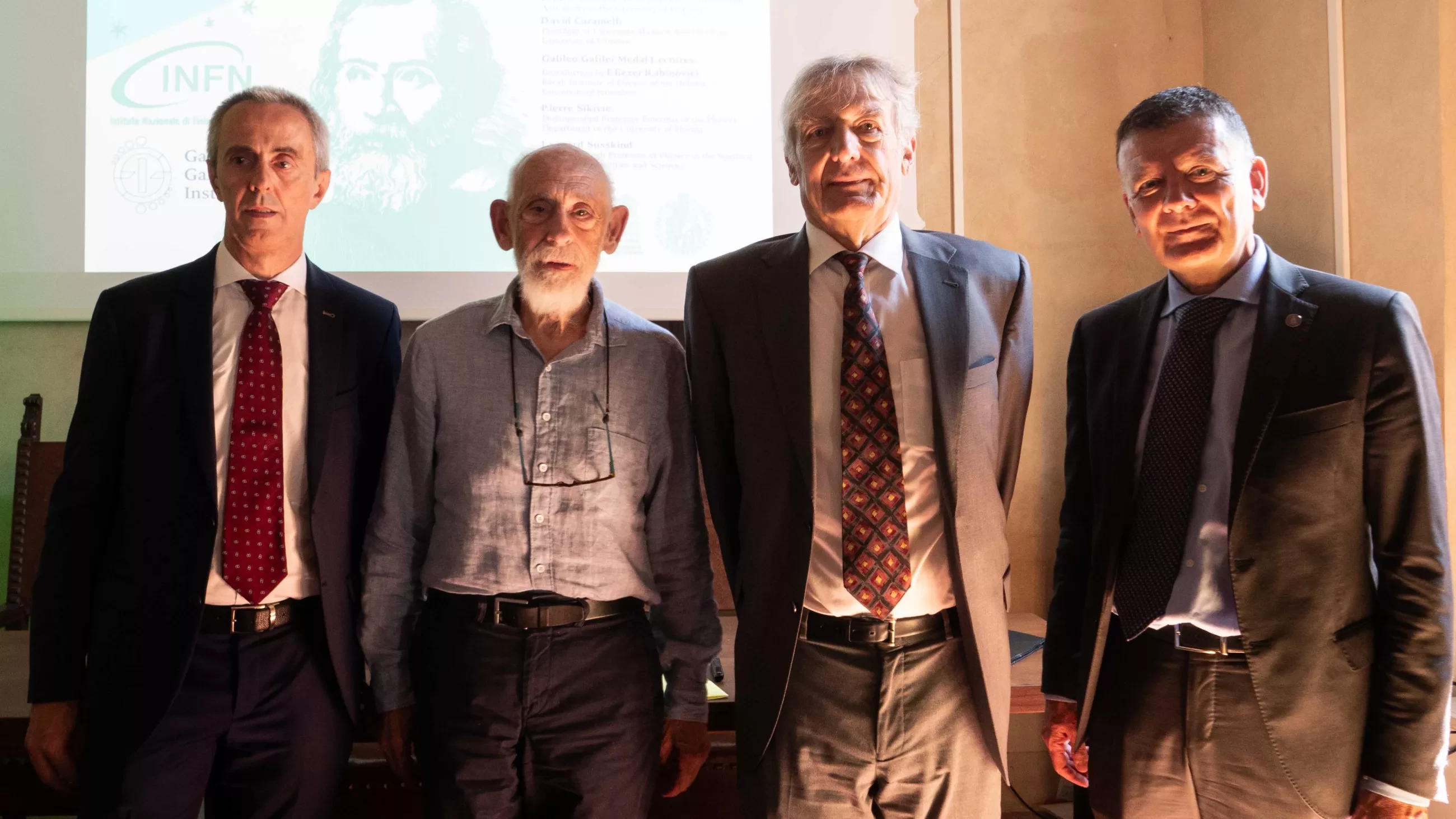 Fulvio Piccinini, Leonard Susskind, Pierre Sikivie e Marco Pierini