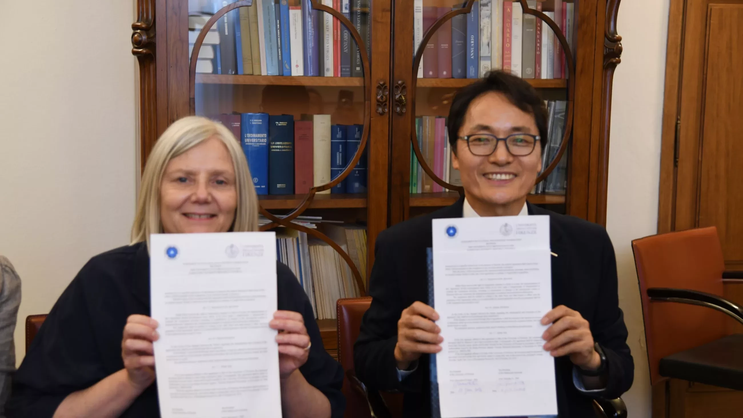 La rettrice Petrucci e rettore Haejong Je